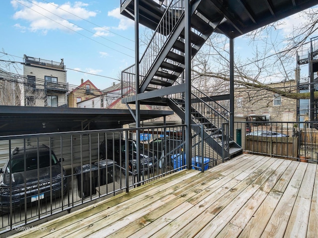 wooden deck with stairs