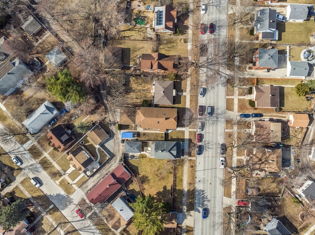 bird's eye view with a residential view