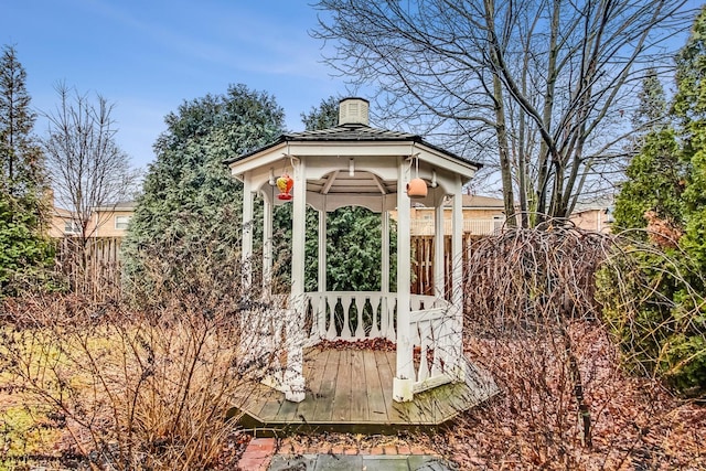 view of yard featuring a gazebo and fence