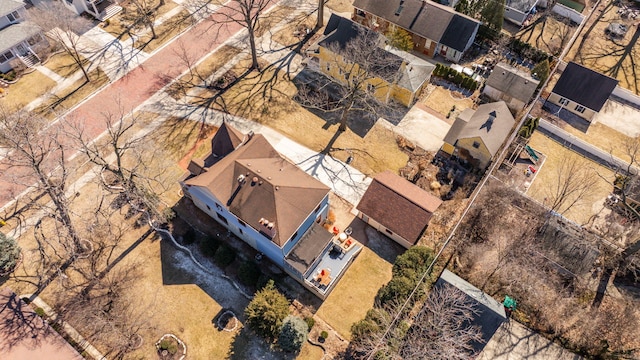 bird's eye view with a residential view