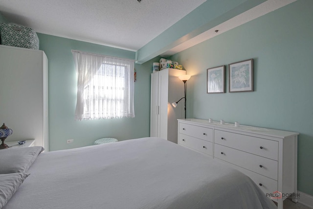 bedroom with a textured ceiling