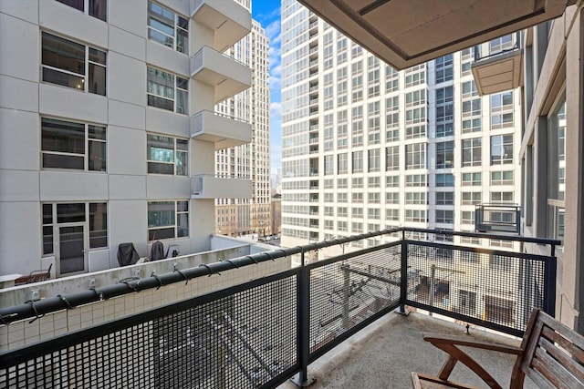 balcony with a view of city