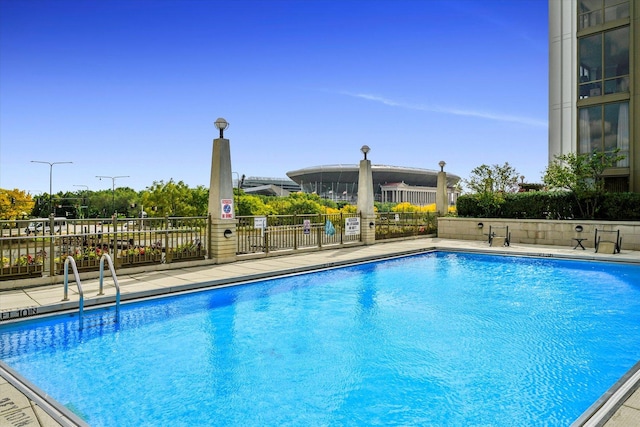 community pool with fence