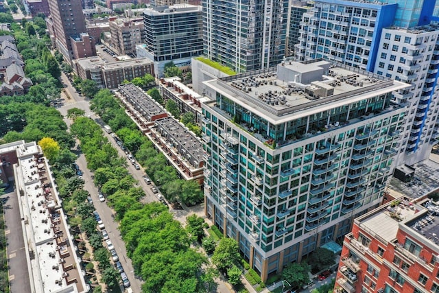 aerial view featuring a city view