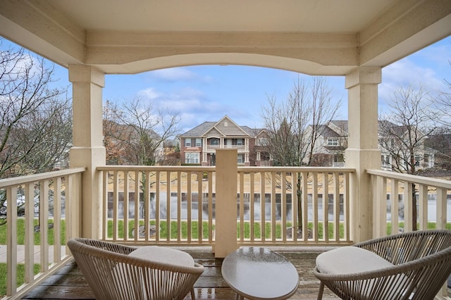 balcony featuring a residential view