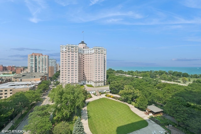 birds eye view of property featuring a view of city