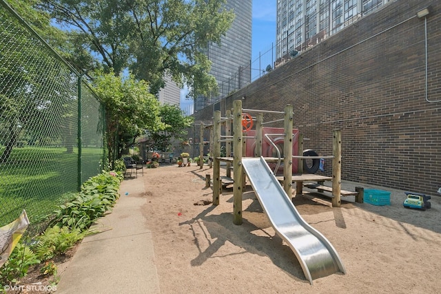 community playground with fence