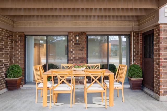 view of patio with outdoor dining space