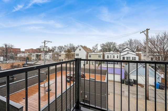 balcony featuring a residential view