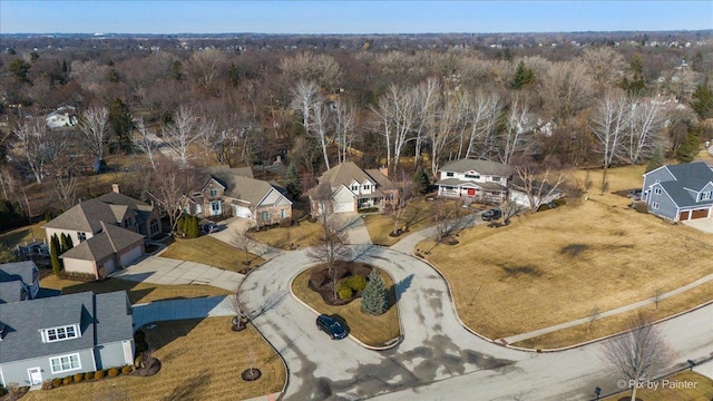 birds eye view of property with a residential view