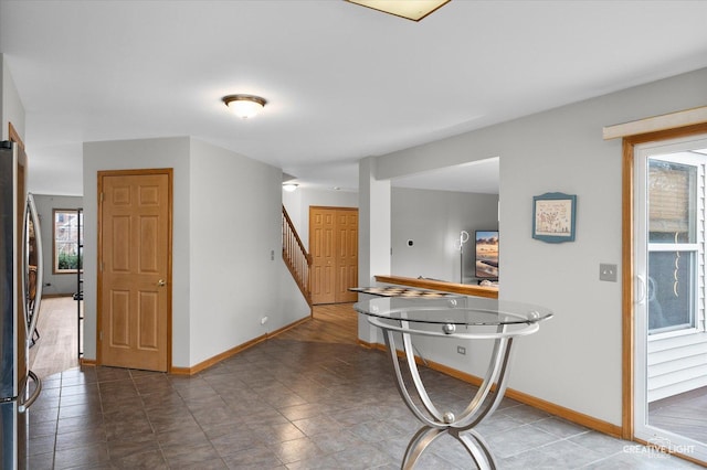 2355 Avalon Ct, Aurora, IL 60503 - kitchen featuring baseboards and freestanding refrigerator