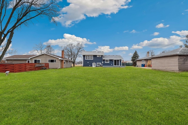 view of yard with fence