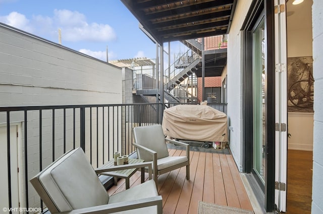 balcony with area for grilling