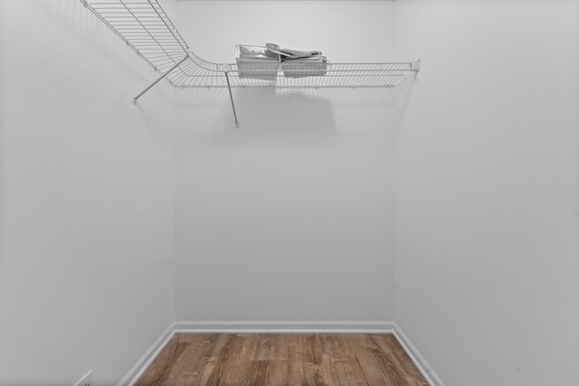 spacious closet with wood finished floors