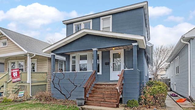 view of front of property with a porch