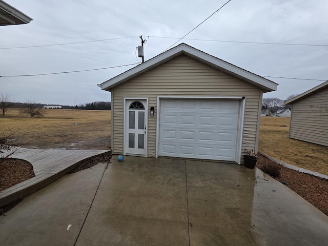 detached garage with driveway