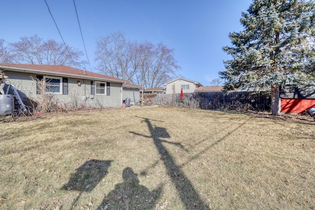 view of yard with fence