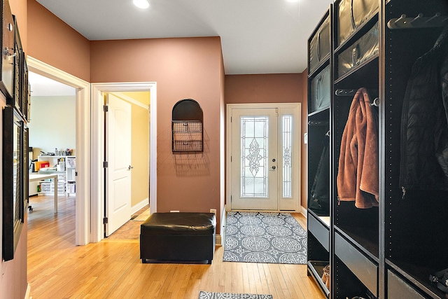 mudroom featuring light wood finished floors