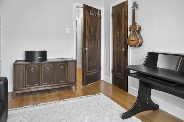 office area featuring wood finished floors