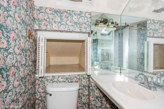 bathroom with toilet and vanity