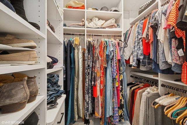 view of walk in closet