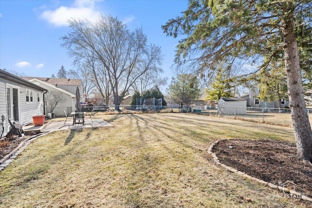 view of yard with a patio and a fenced backyard