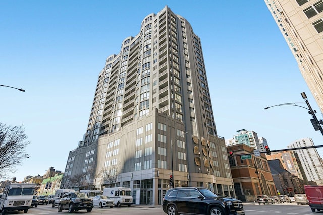 view of building exterior with a view of city