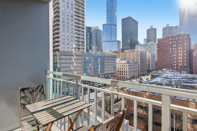 balcony with a city view