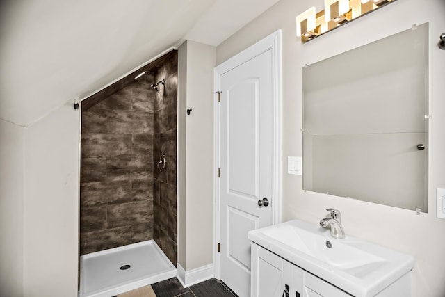 8837 S Throop St, Chicago, IL 60620 - full bathroom featuring a stall shower, vanity, and baseboards