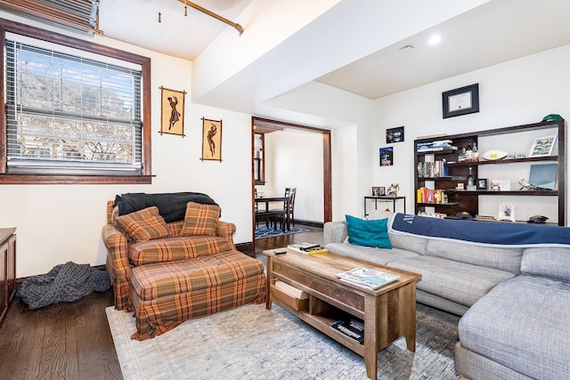 living room featuring wood finished floors