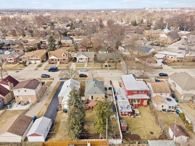 aerial view with a residential view