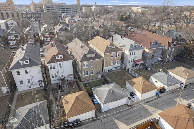 aerial view with a residential view