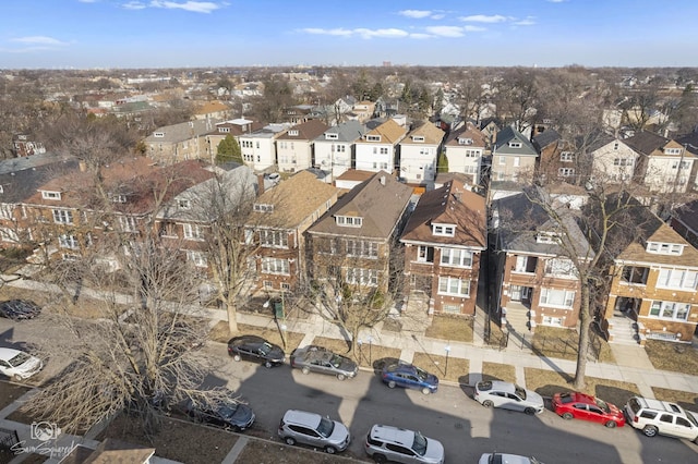 drone / aerial view with a residential view