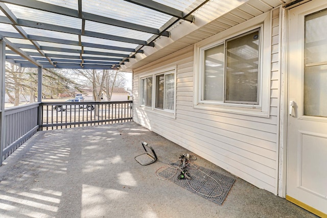 view of patio with a pergola