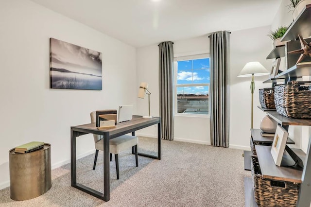 office featuring carpet and baseboards