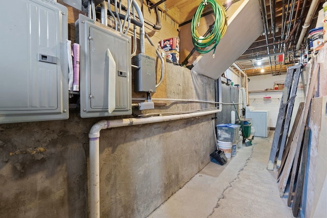 utility room featuring electric panel and washer / clothes dryer