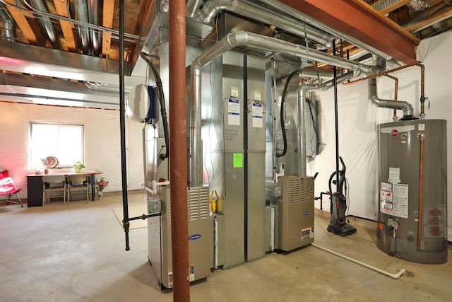 utility room with water heater