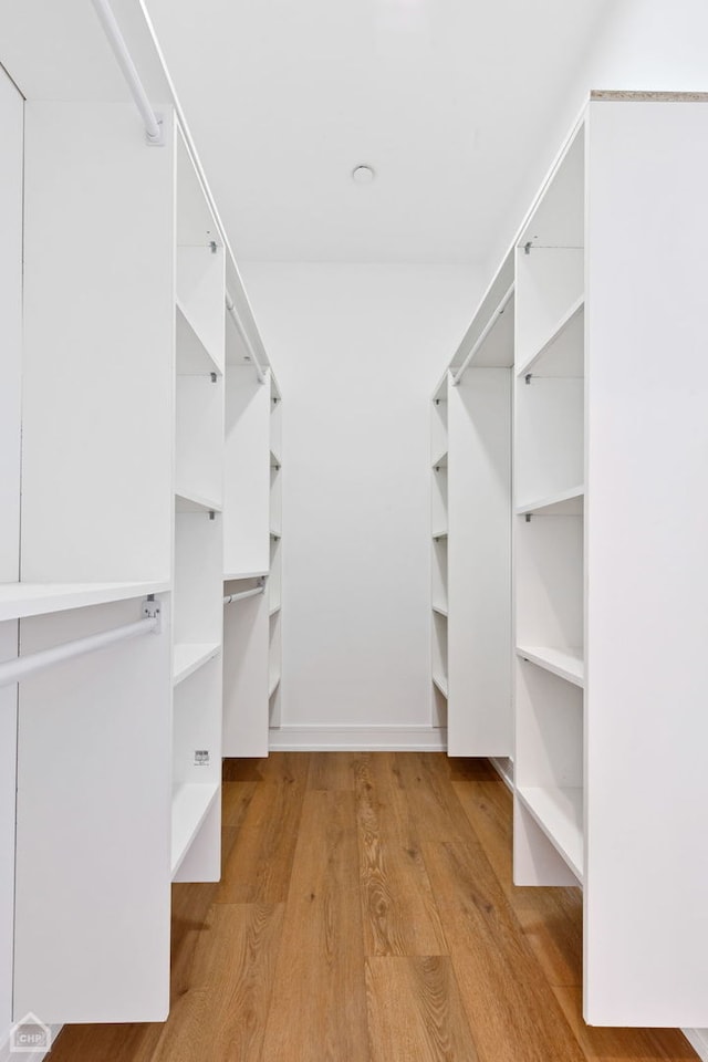 walk in closet featuring light wood-type flooring