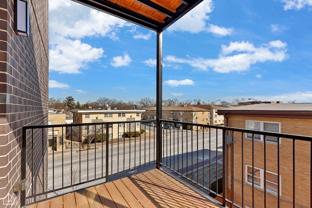 deck with a residential view