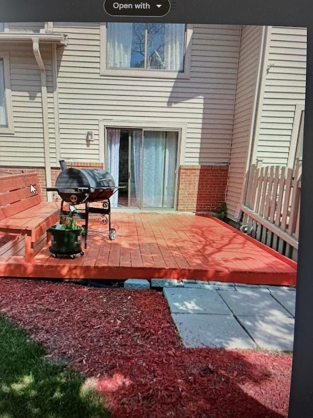 view of patio with a grill