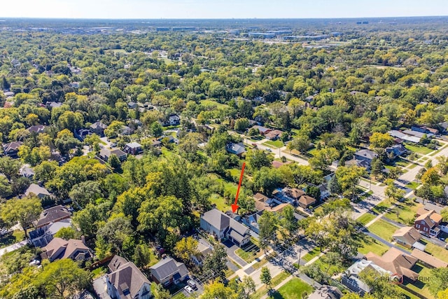 aerial view with a residential view