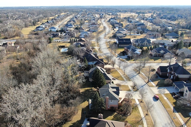 bird's eye view with a residential view