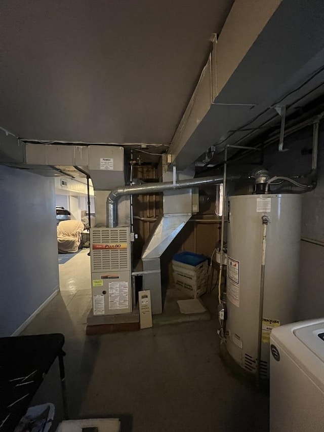 utility room featuring washer / clothes dryer and water heater