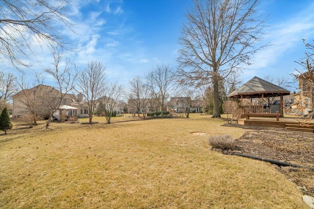 view of yard featuring a gazebo