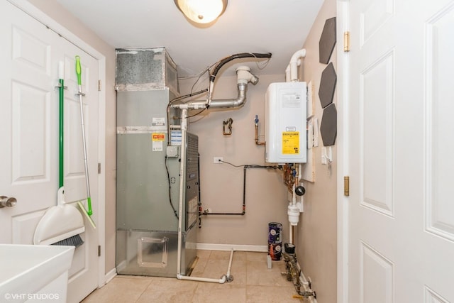 utilities with heating unit and water heater