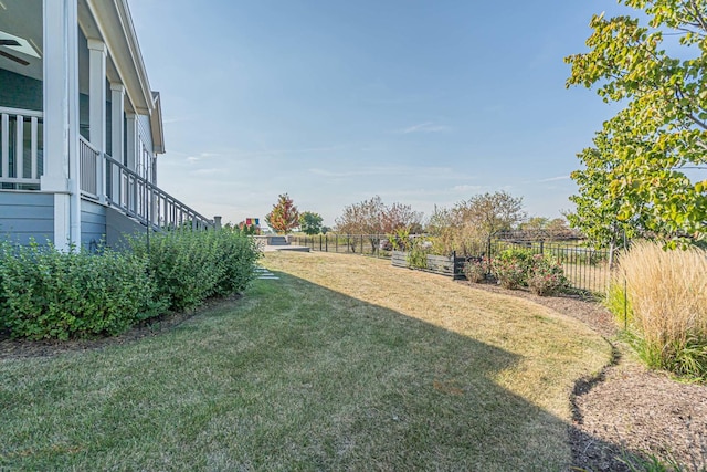 view of yard with fence