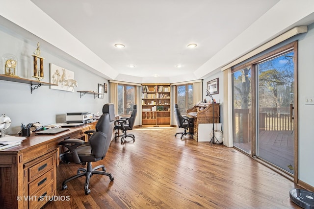 office with wood finished floors