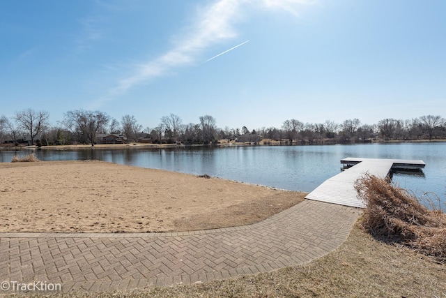 water view featuring a boat dock