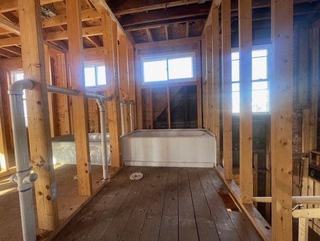 misc room with dark wood-style flooring