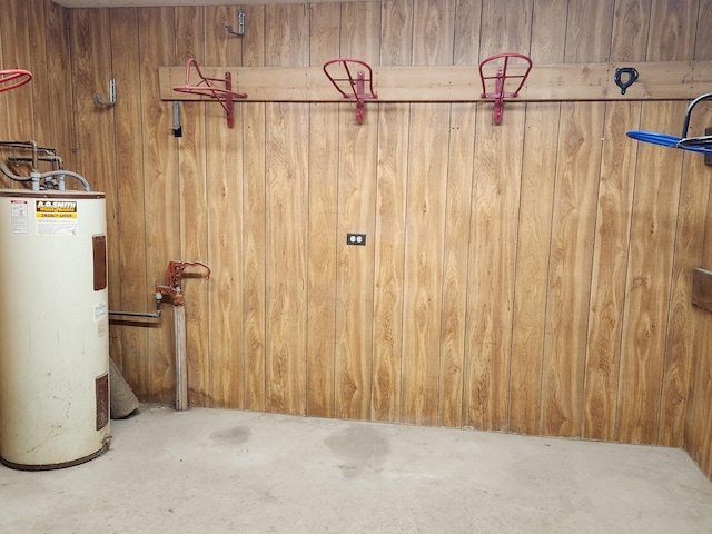 interior space featuring electric water heater